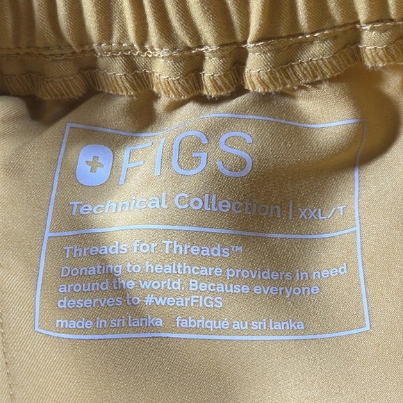 FIGS High Waisted Zamora Jogger Scrub Pants Light Gold Womens Size XXL/T PO 1998 - Picture 4 of 13